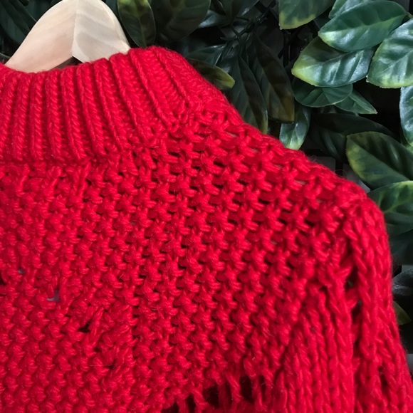 H&M Red Wool Blend Knit Sweater- Size S like new! - Picture 3 of 5